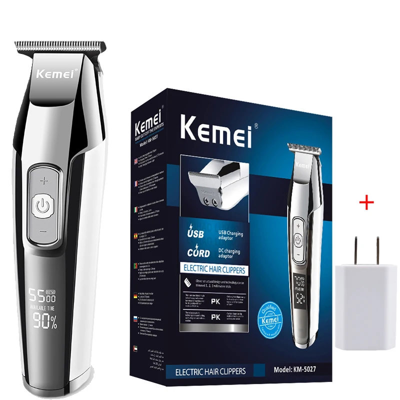 

Kemei Professional Hair Clipper for Men LCD Digital Electric Trimmer Haircut Shaving Machine Cutting Barber Clippers Blade Razor