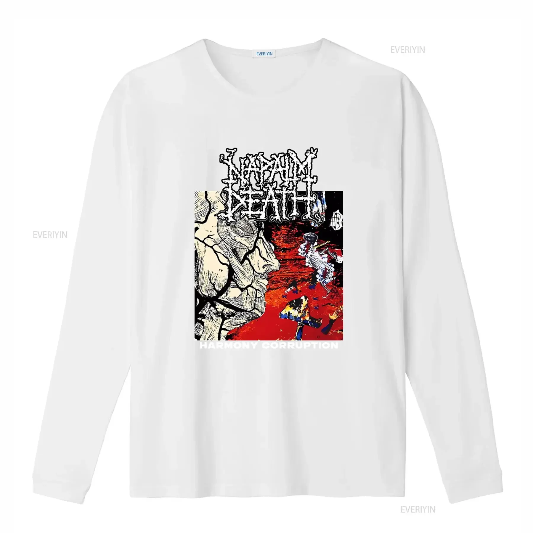 Фото Футболка Napalm Death Harmony Corruption в стиле хэви-метал/панк-рок для американских фанатов, винтажная, с эффектом потертости, комфортная, эластичная, мужская. №4