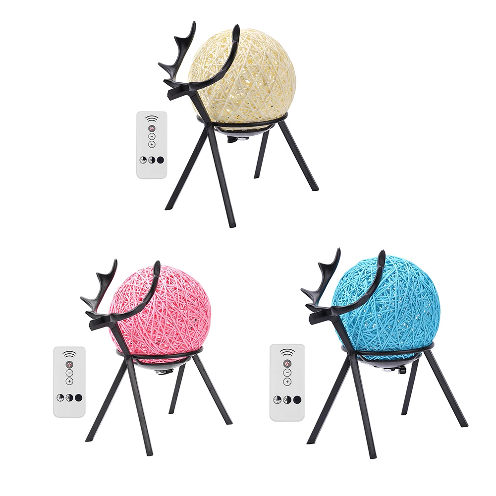 

USB Moon Warm Night Light with Deer Stand Bedside Desktop Kid Ball LED Lamp