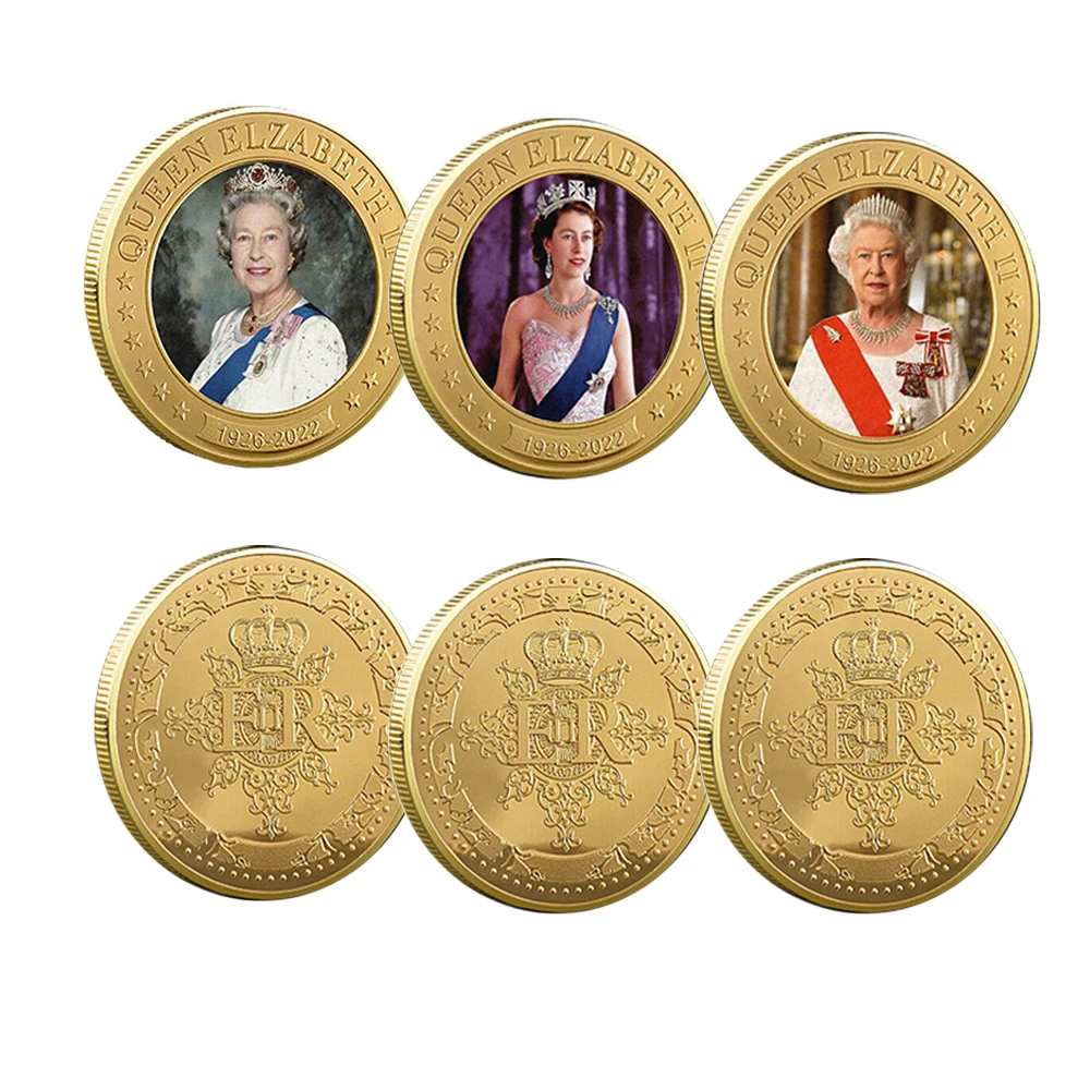 

Золотые памятные монеты королевы Елизаветы II 1926-2022, монета английского фаната с изображением ее величества, праздничный подарок