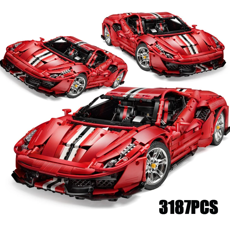 

Cada RED Racing Sport Super Technical Car Building Blocks City Famous Mad Cow Extreme Expert Vehicle Bricks Toys Kids Gifts