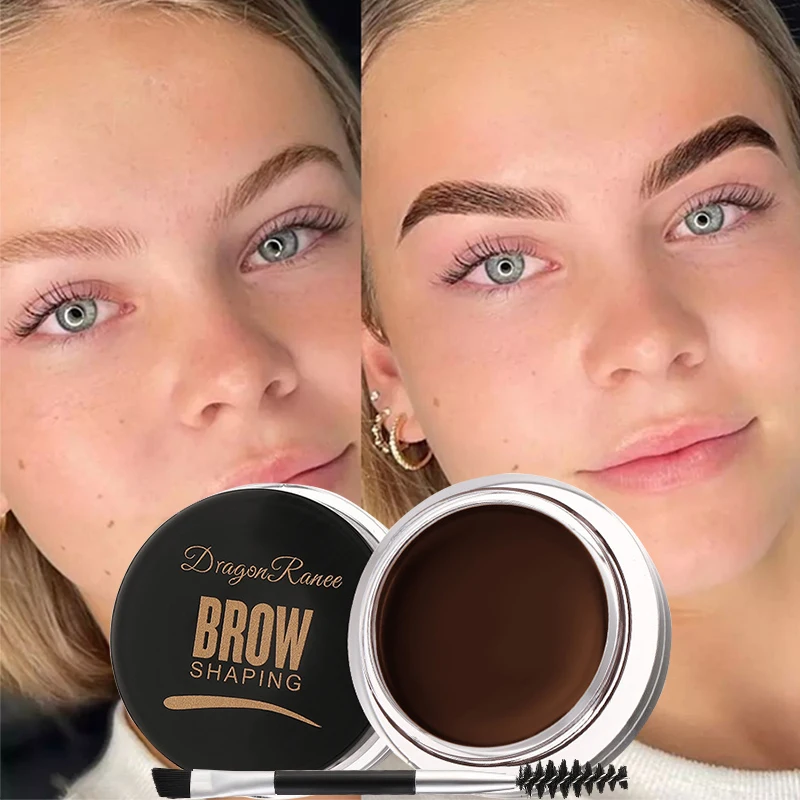 

Dark Brown Wild Eyebrow Cream With Eyebrow Brush Waterproof Lasting Quick-drying Brow Styling Soap Wax Eyebrows Enhancer Makeup