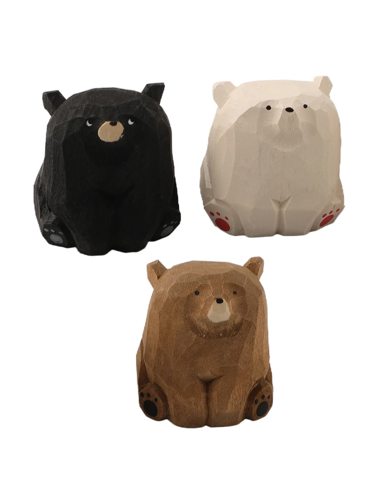 1 комплект деревянный медведь набор для рукоделия милый из массива дерева резные