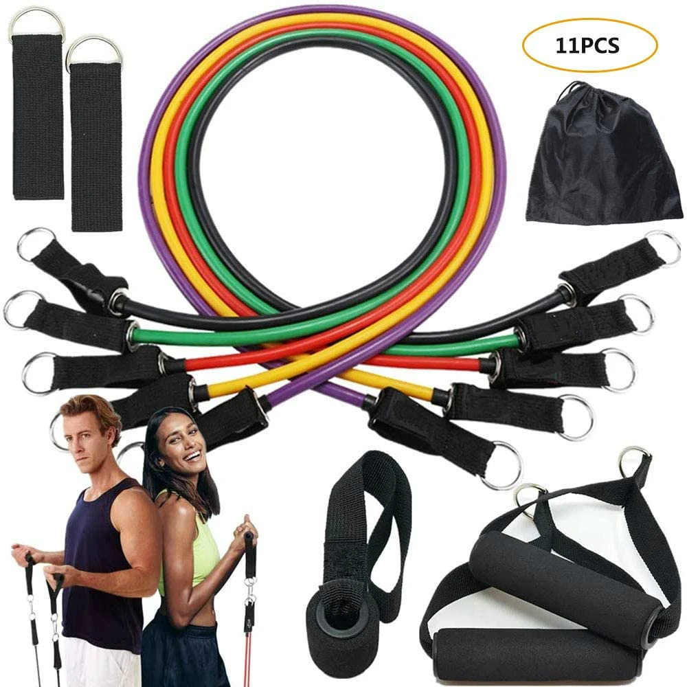 

With Latex Elastic Bands Bag Expander Rope 11pcs Crossfit Exercise Training Rubber Fitness Tubes Resistance Yoga Bands Pull