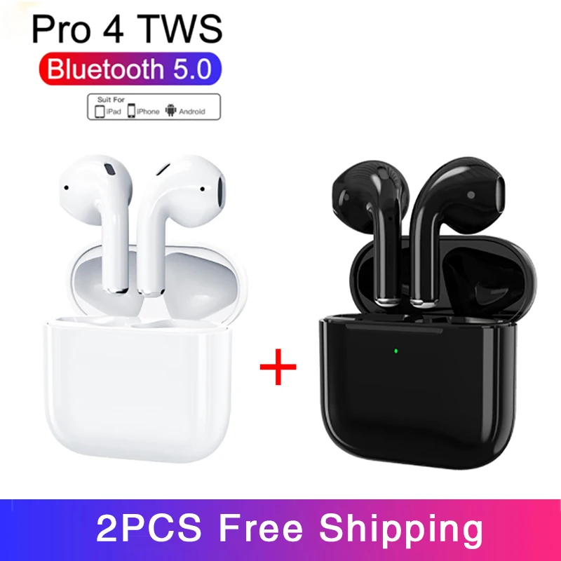 

PRO 4 Original Headphones Wirelss Bluetooth Earphones Sport Earpoddings Hands-free Fast Pairing Wireless Earbuds Stereo With Mic