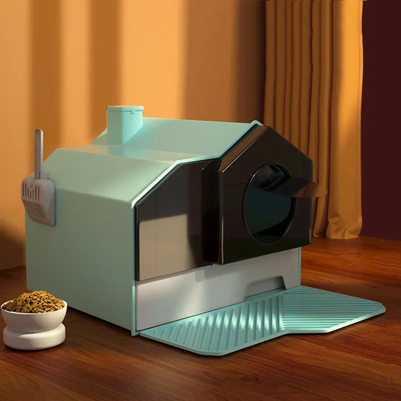 Закрытое подстилка для кошек туалета очень большой переносной поднос улицы