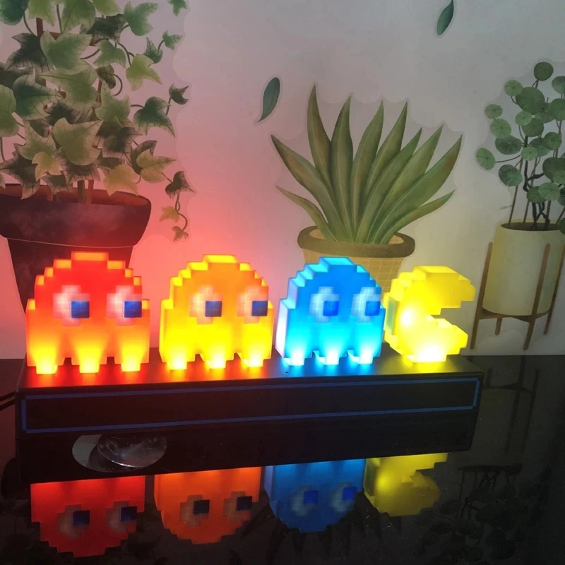 

Pac Man Game LED USB 3D Night Light Gaming Room Decor Desk Music Illusion Lamp Baby Sleeping Light For Boy's Girl's Holiday Gift