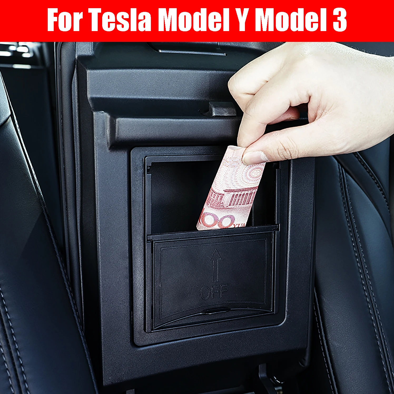 

For Tesla Model 3 Model Y Car Armrest Hidden Storage Box Center Console Organizer Central Hidden Tray Auto Interior Accessories