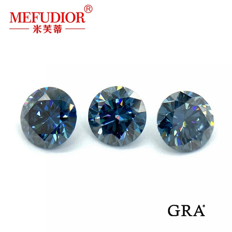 

Бриллиантовый тестер голубого цвета с круглым муассанитом и бриллиантами