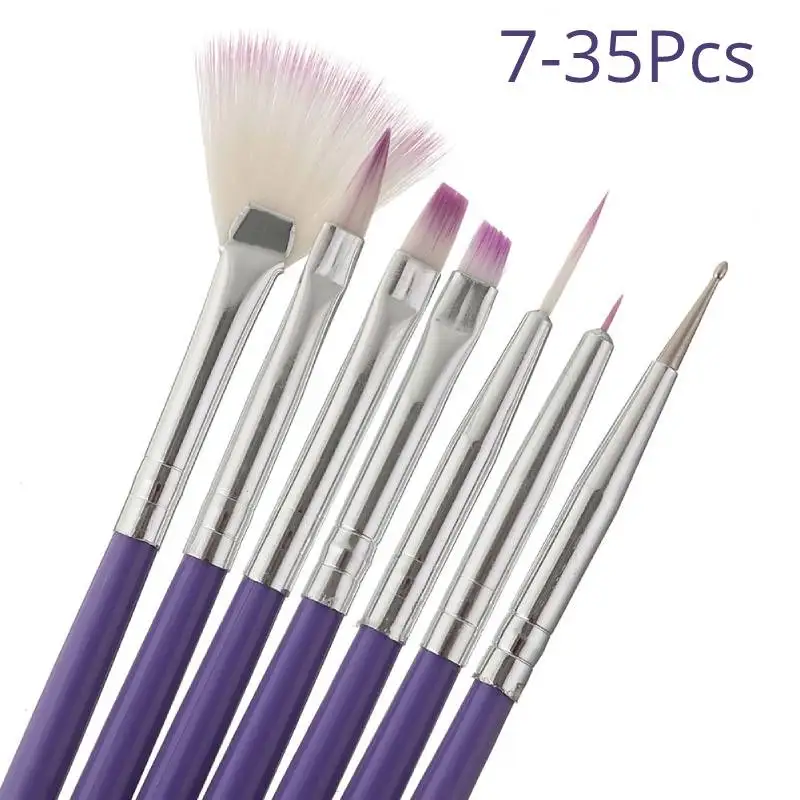 

7 шт., кисть для рисования ногтей, УФ-гель для ногтей, набор кистей для маникюра