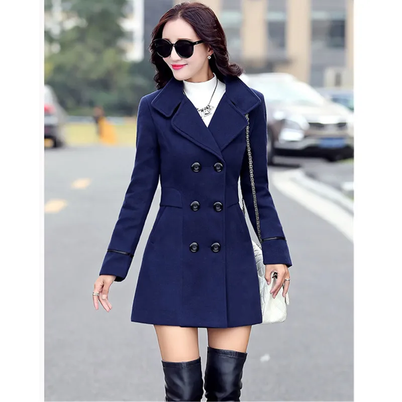 

Autumn and Winter Wool Jacket 2022 Womens Clothing Medium Length Woolen Coats Slim Wild Elegant Female Korean Outerwear 3XL