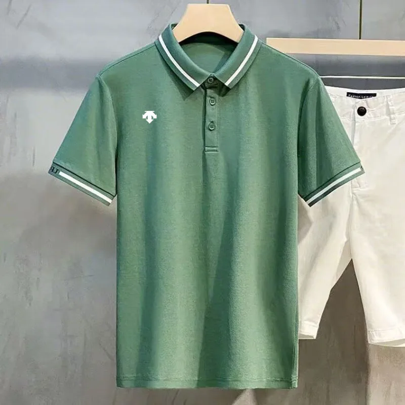 POLO Neck Men's Golf Short Sleeve Shirt Fashion T-shirt Summer Golf Short Sleeve Golf Top Casual Business Style