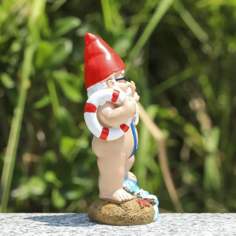 Подарки с синим китом 15 см забавное садовое украшение в виде гнома - дизайн кольца