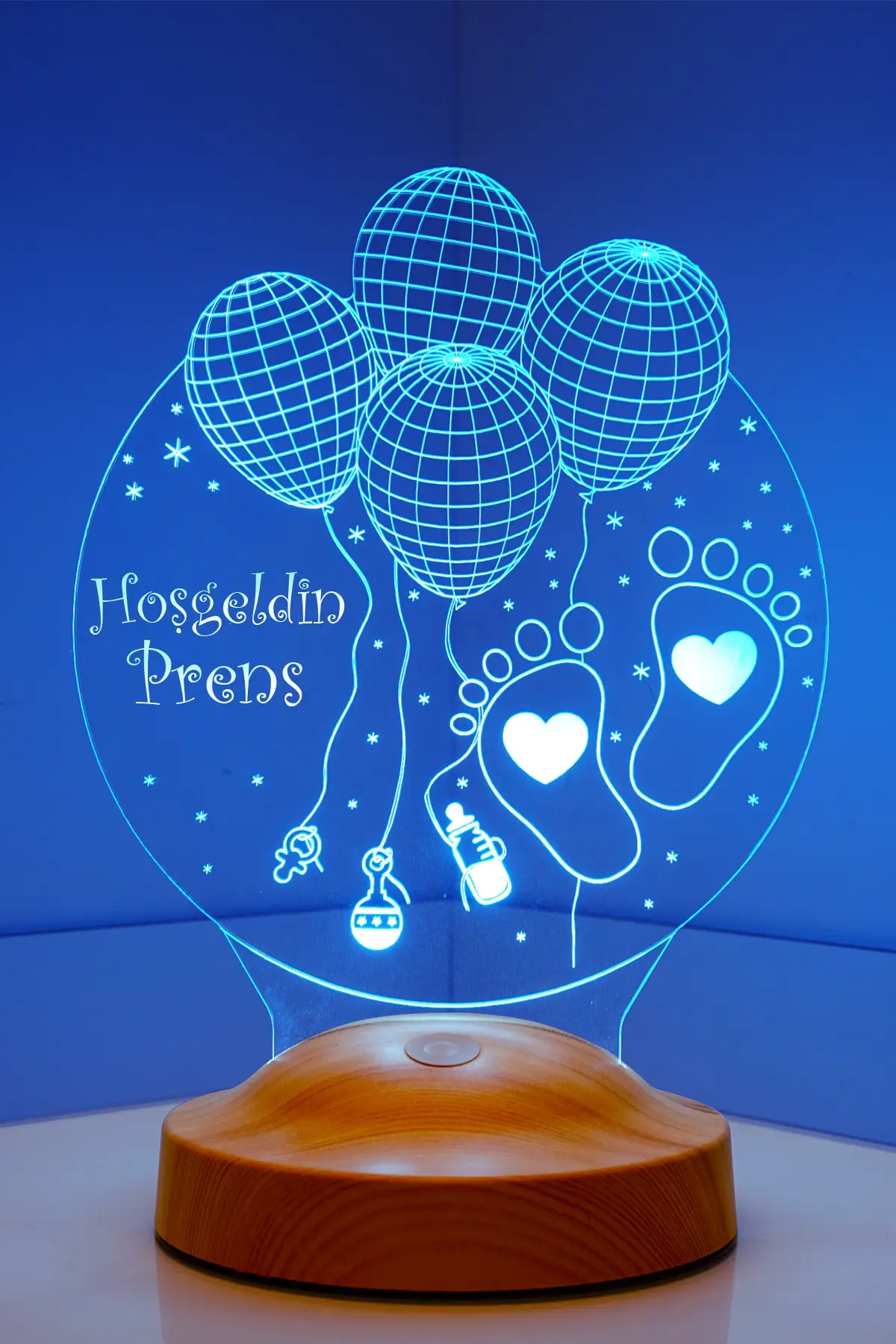 

3d welcome prince gift 3d Led lamp personalized design with custom design