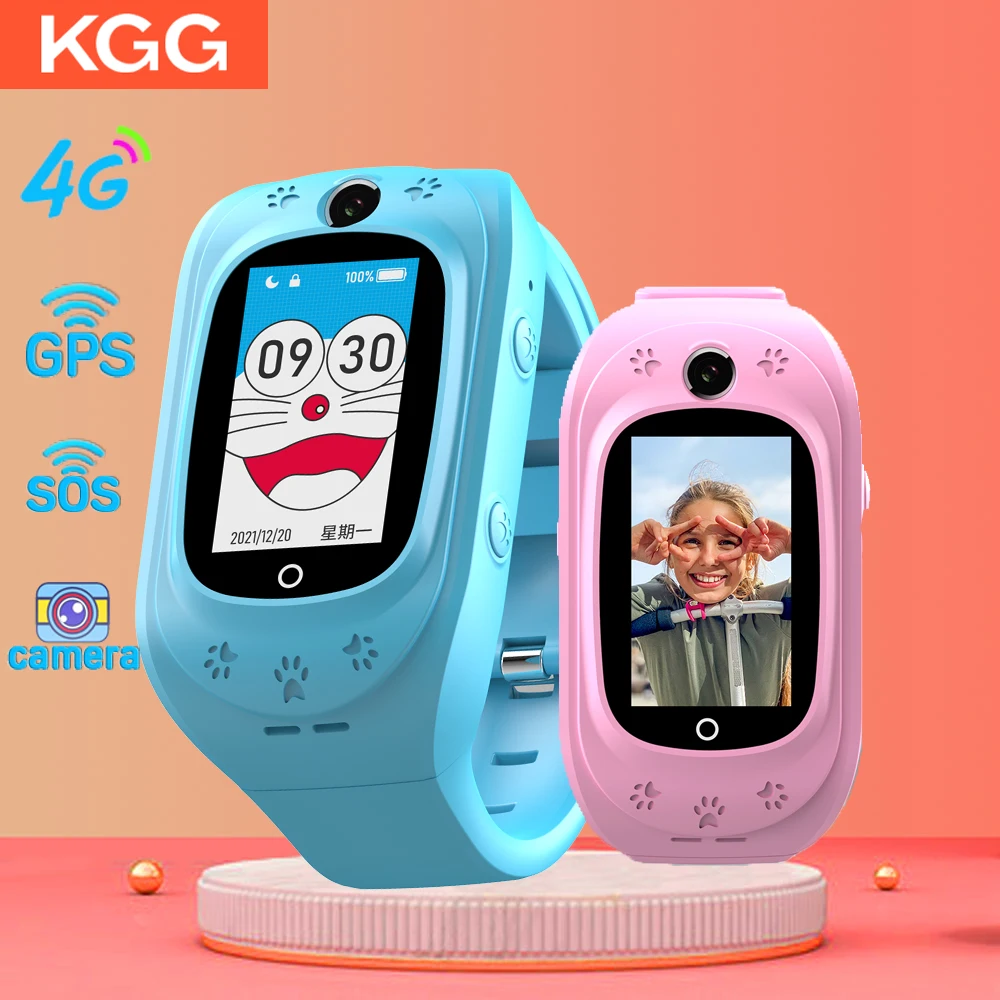 

KGG 4G Kids Smart Watch Video Call Phone Watch GPS Location SOS Call Back Remote Monitor Children Watch with Camera Clock Gifts
