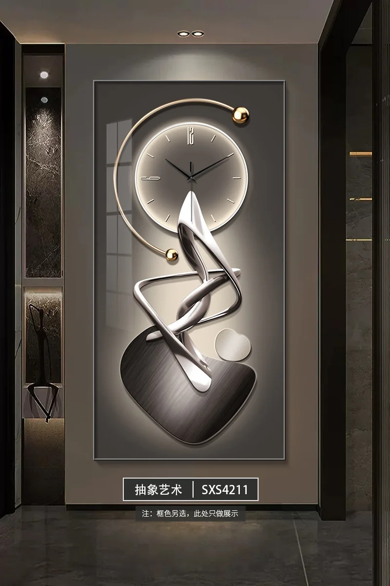 

Дизайнерские настенные часы, бесшумные цифровые украшения для гостиной, прихожей, коридора, большие настенные часы с абстрактным рисунком