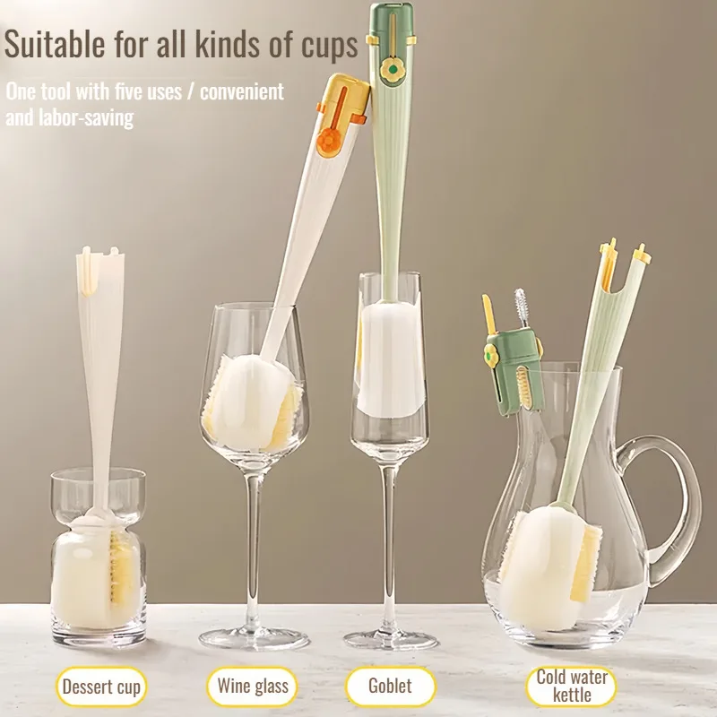 Прочная губчатая щетка Щетка для чашек Изолированная крышки кружки Глубокая в