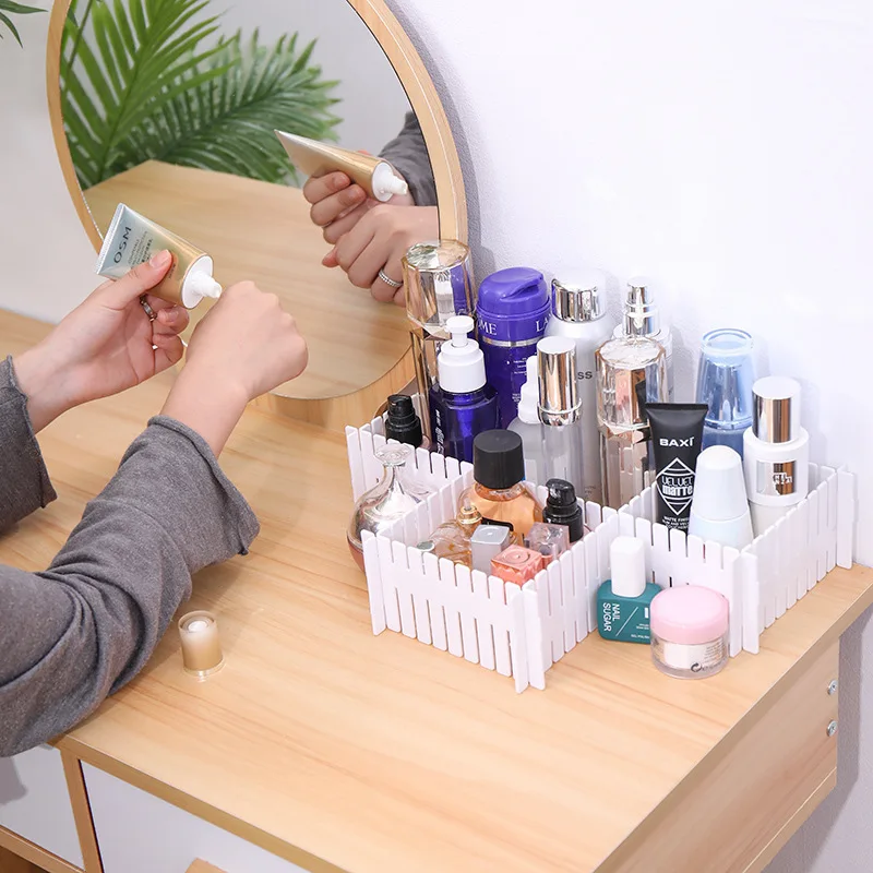 

DIY Adjustable Cosmetic Storage Divider Plastic Drawer Divider Combination Divider Space Saving Partition Organizer