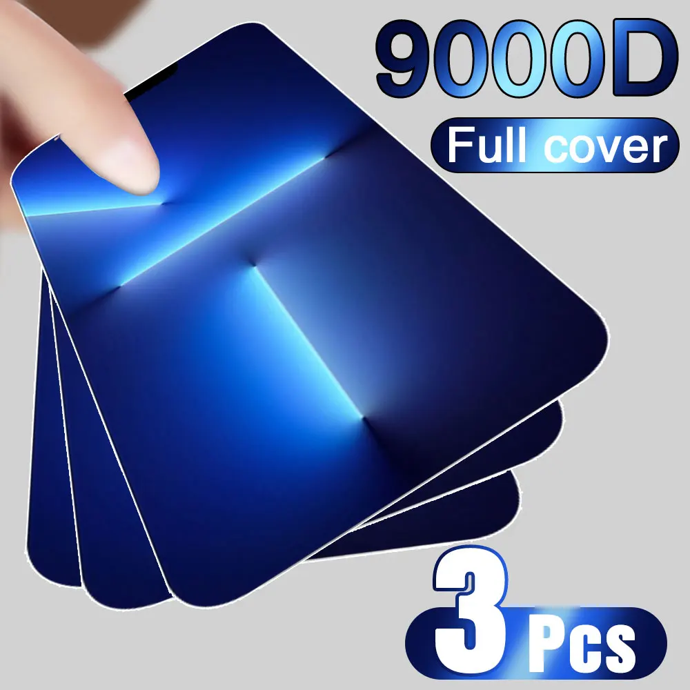 

Защитное стекло с полным покрытием для iPhone 13 Pro Max 11 12 Pro, Защитная пленка для экрана iPhone X, XR, XS, 8, 7, 6, SE 2020, стеклянная пленка, 3 шт.