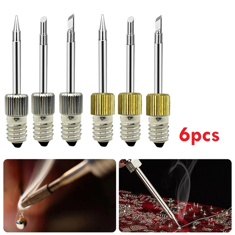 

6pcs Replacement Soldering Iron Tips E10 Interface Electric Soldering Needle Tip 50 Mm/1.97 Inches Tip-B, Tip-C, Tip-K Durable