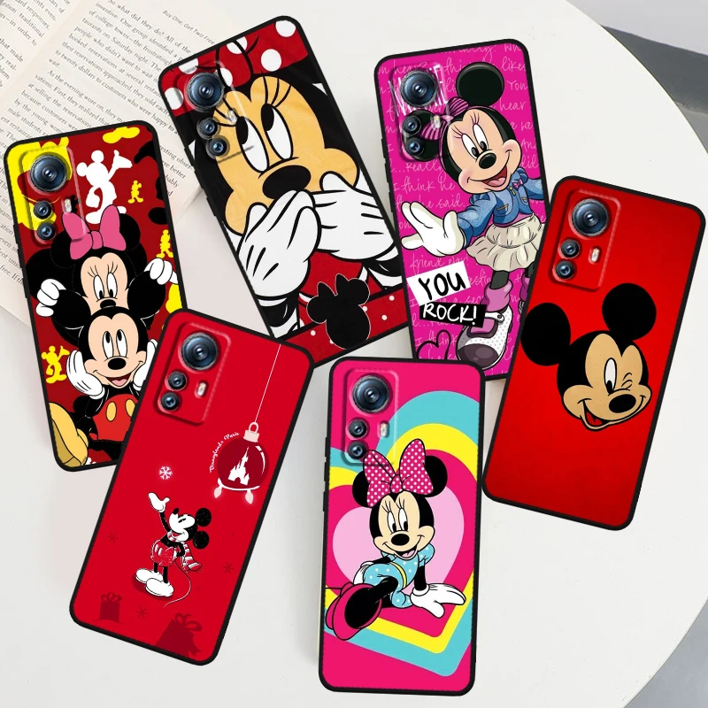

Red Mickey Minnie mouse Phone Case For Xiaomi Mi 13 12T 12 11T 11i 11 A3 10T 10 CC9E 9 Pro Lite Ultra 5G Cover Black Funda