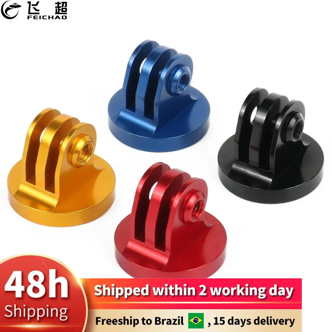 

1x For Gopro Tripod Mount Adapter 1/4 Thread Adapter CNC Aluminium Alloy for GoPro Hero 11 10 9 8 7 6 Action Camera Accessory