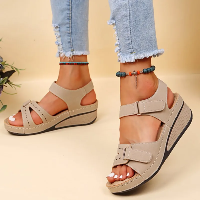 

Women Sandals Soft Bottom Wedge Heels Sandals Summer Shoes Women Platform Sandalias Mujer Elegant Wedges Shoes For Women Tacon