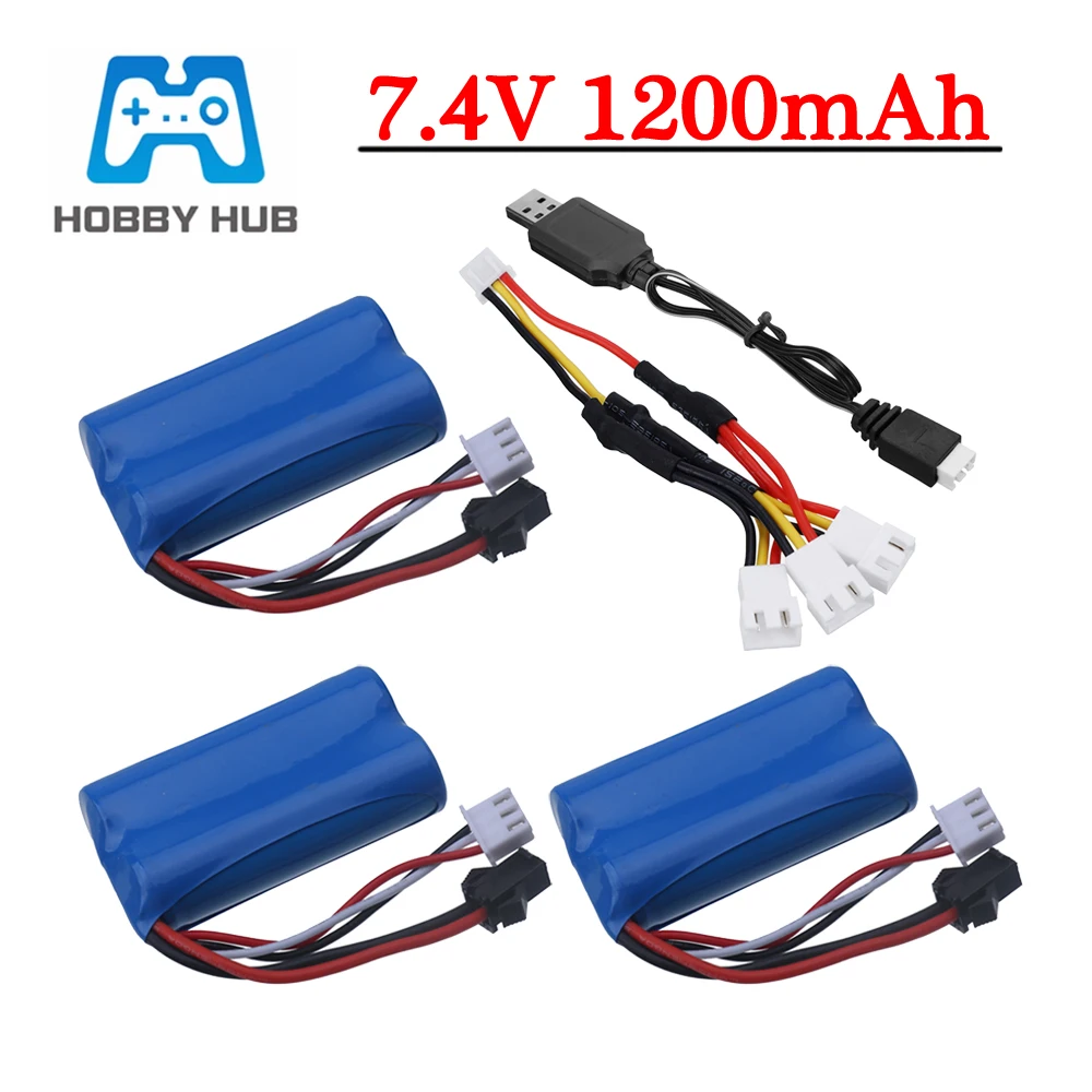

7.4V 1200mAh Li-ion battery + 7.4V Charger For remote control helicopter RC racing Truck Boat Battery Parts 7.4V 14500 battery