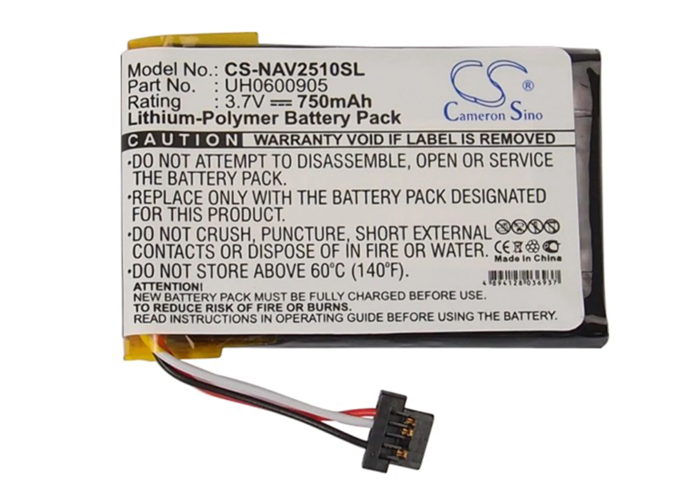 

Cameron Sino 750mA Battery for Navigon 2510, 2510 Explorer UH0600905