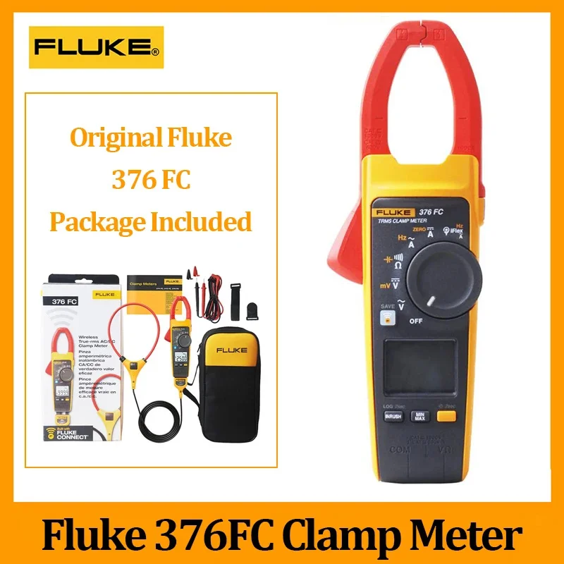 

Цифровой измеритель-зажим Fluke 376FC, 1000 В, профессиональные плоскогубцы для измерения напряжения постоянного и переменного тока, амперметр, тестер сопротивления