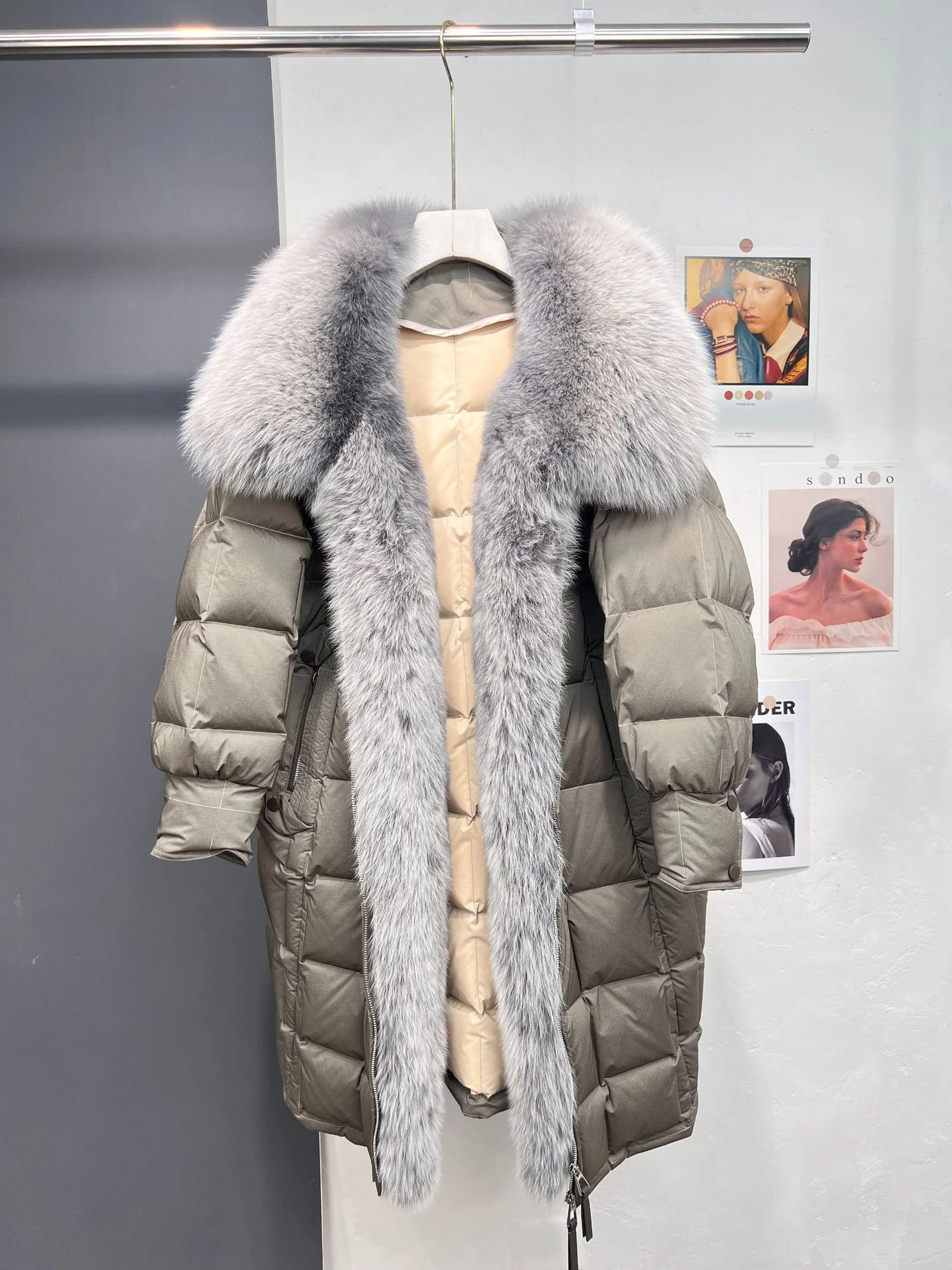 

Luxury brand genuine Natural 2023 Fashion Real Fox Fur Collar Thick Warm Goose Down Coat Thick Warm Natural Winter Jacket Women