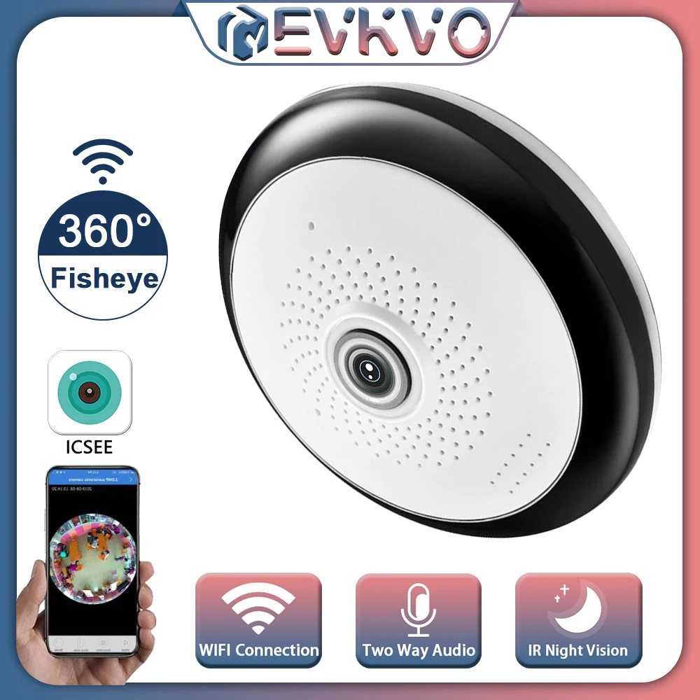 

Ip-камера видеонаблюдения, 360 P, 1080 градусов, со слотом для SD-карты