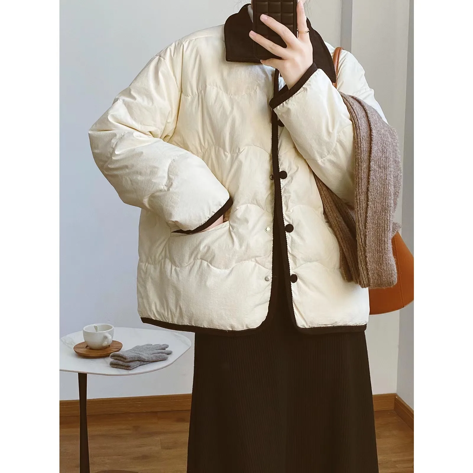 White Duck Down Down Jacket Women 2022 Winter New Fashion Lapel Warm Jacket 2022 Women's Clothing