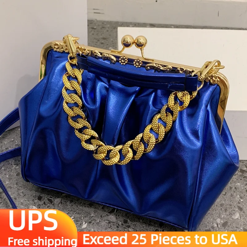 

Luxury Designer Purses and Handbags Women Shoulder Bag Tote PU Leather Crossbody Bag Small Fashion Thick Chain Christmas Gift