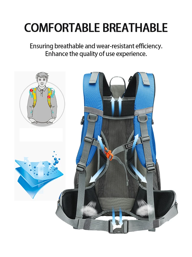 Рюкзак унисекс для альпинизма 50 л вместительная спортивная водонепроницаемая