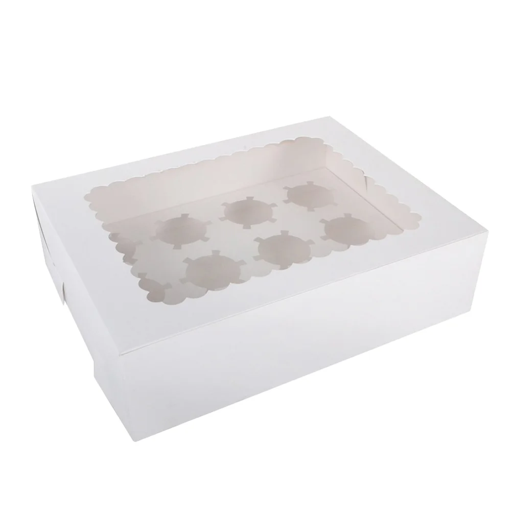 

12-Cavity Cupcake Box Container Christmas Muffin Box Christmas Gift Packaging Bakery Carrier Box Cupcake Carrier