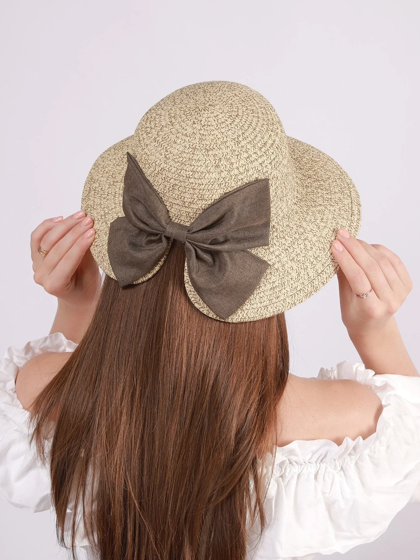 

Bow Decor Straw Hat
