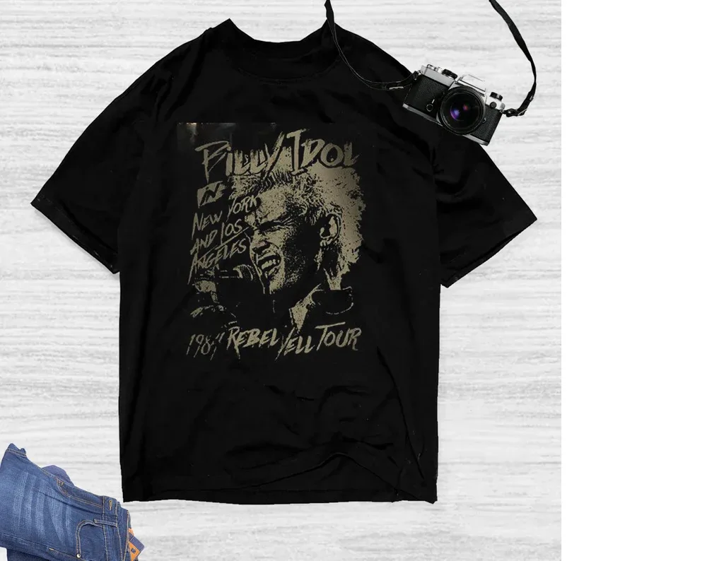 Футболка с изображением Билли идола Rebel Yell Tour 1984