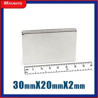 2510203050pcs 30x20x2mm quadrate rare earth neodymium magnet 30202 block permanent magnet 30x20x2 strong powerful magnets