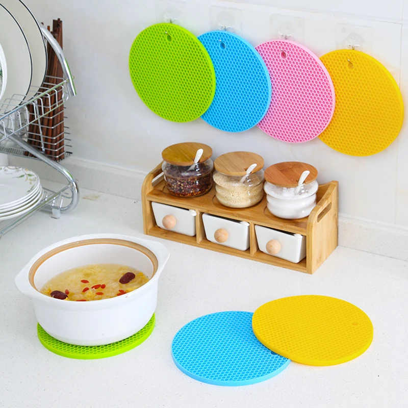 

Round Heat Resistant Silicone Mat Drink Cup Coasters Non-slip Pot Holder Table Placemat Kitchen Accessories Onderzetters