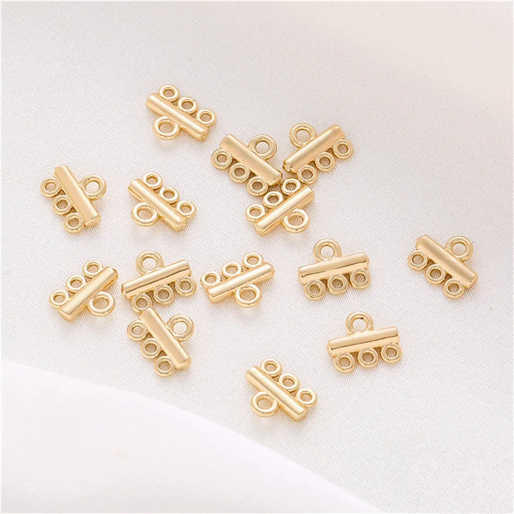 

14K package gold three holes tassel buckle row buckle diy accessories handmade ear wire ear hook earrings jewelry materials