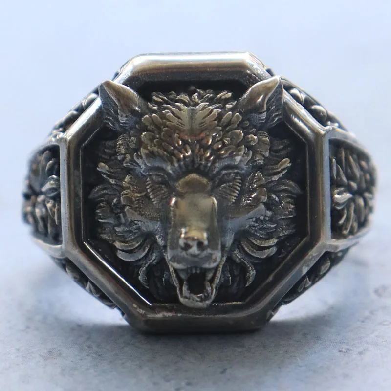 25 г 3D голова дикого волка с узором печати мужские кольца индивидуальное кольцо из