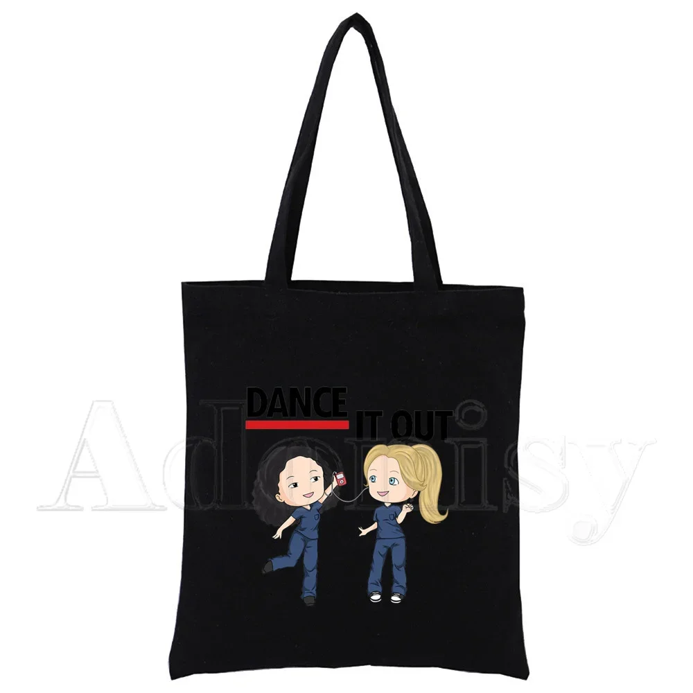 Greys Anatomy Harajuku однотонные холщовые женские студенческие Ulzzang корейские черные