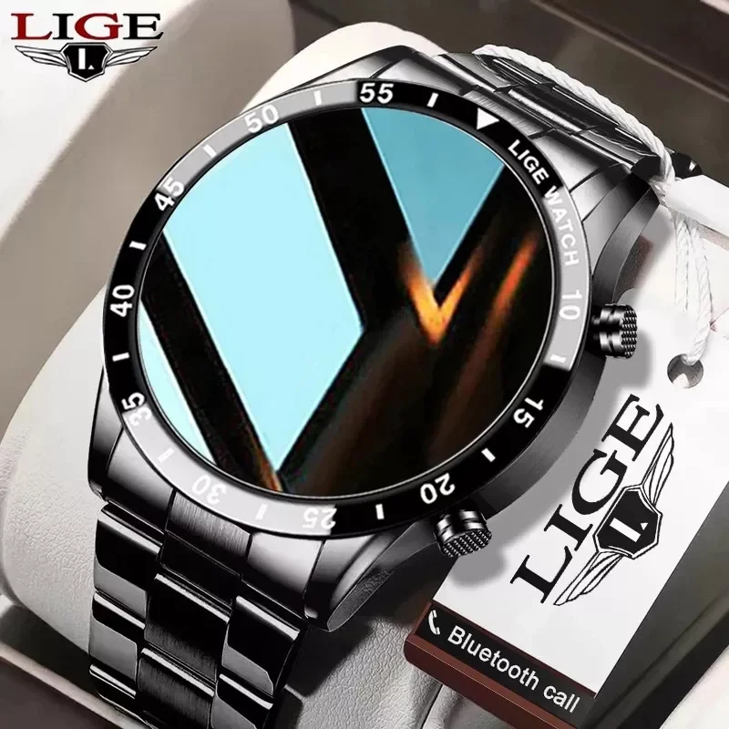 

Men Bluetooth Call Heart Rate Blood Pressure Waterproof Sports Fitness Luxury Male For IOS Android