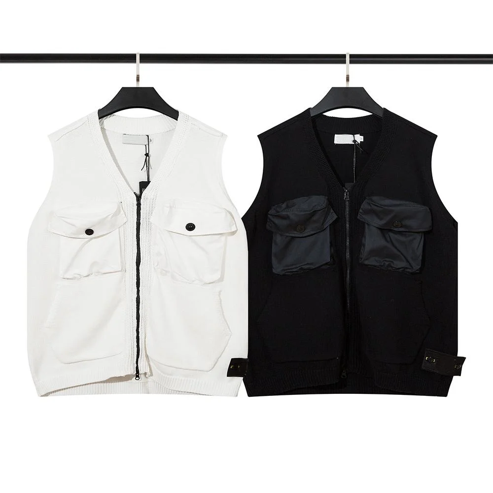 

New Trend Vest Double Zip Sweater Vest men's and women's casual zipper Vest jacket