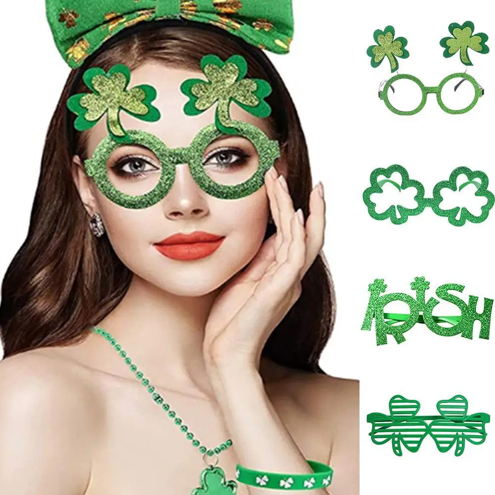 

День Святого Патрика, Ирландский стиль, счастливый Зеленый Клевер, очки, фестиваль, карнавал, фотореквизит, декоративные очки «сделай сам»