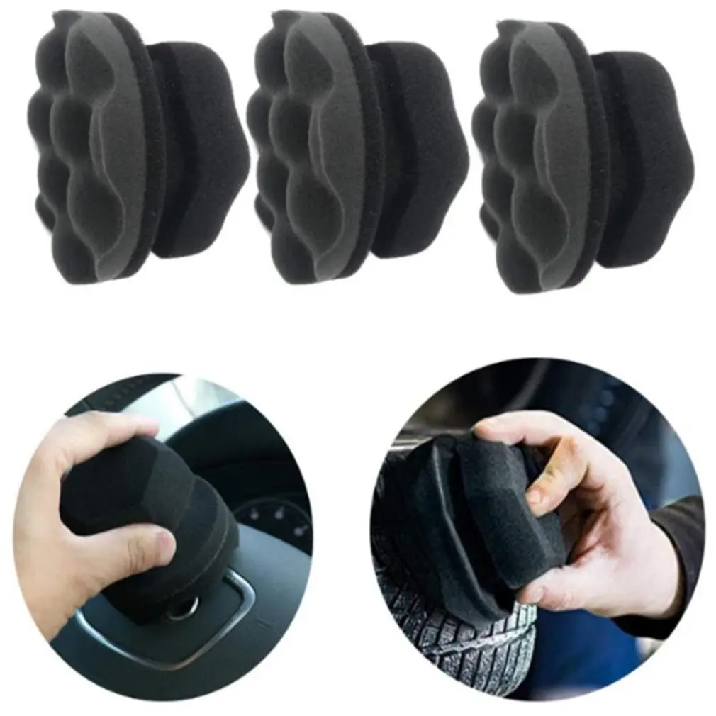 

3 PCS Tire Cleaner Wheel Cleaner Rim Facilitates Car Tire Dressing Applicator Portable Handy Polishing And Waxing Sponge