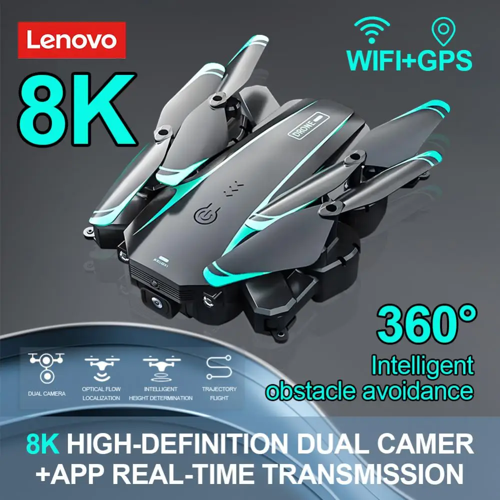 

Профессиональный Дрон Lenovo 5G Drone 8K HD оптический поток двойная камера обход препятствий Дрон GPS Четыре ротора вертолет дистанция 5000 м