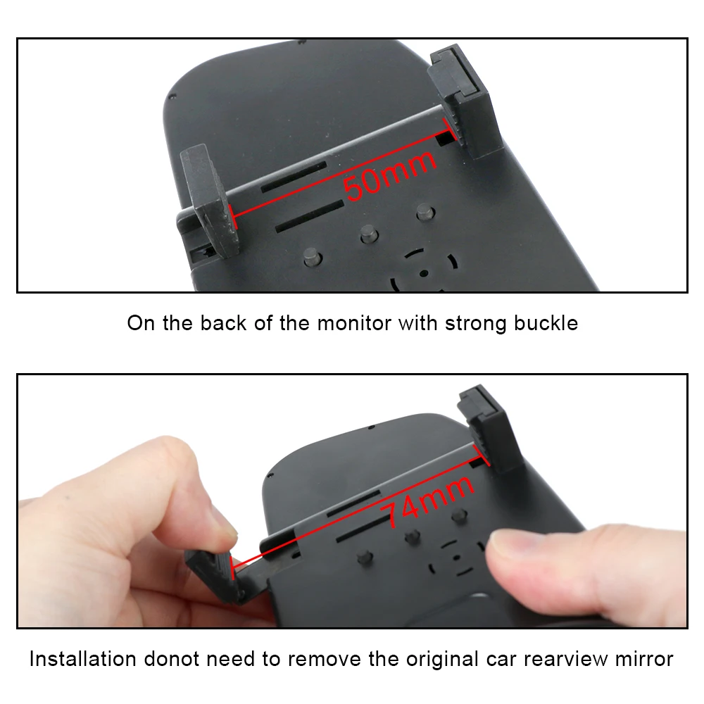 12V Car Reversing Monitor Interior Mirror Rear View Camera Parking 4.3inch Screen HD Display PDC Parktronics Vehicle Accessories