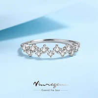 vinregem 925 sterling silver 18k white gold moissanite pass test diamond rings fine jewelry wedding for women gift drop shipping